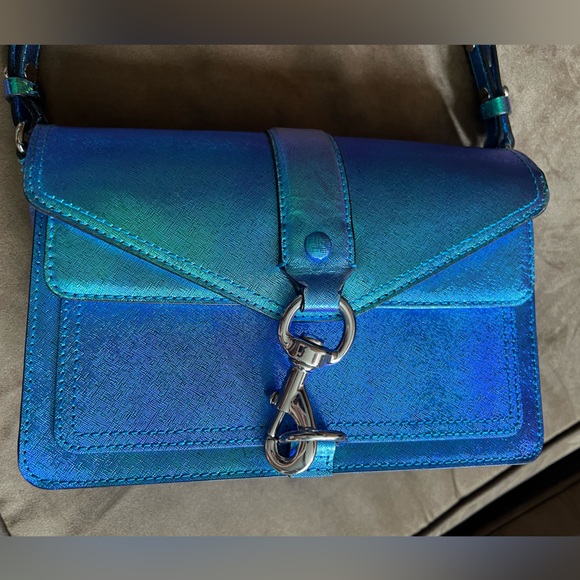 Rare NWOT Rebecca Minkoff Hudson Moto Iridescent Crossbody Shoulder Bag Purse - Picture 2 of 16